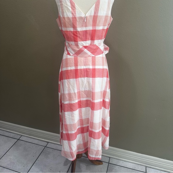 Alex Marie Coral and White Checkered Midi Dress - Picture 7 of 12